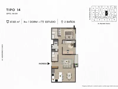 Modelo TIPO 14 · Pisos 4 y 5