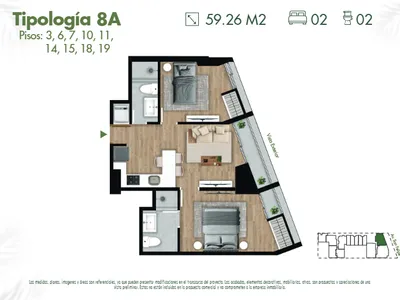 Modelo 8A · Pisos 3 al 19