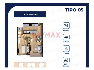 Departamento En Surquillo 1 Dormitorio 40.5 M²