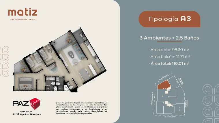 Modelo A3 · Pisos 2, 3, 4