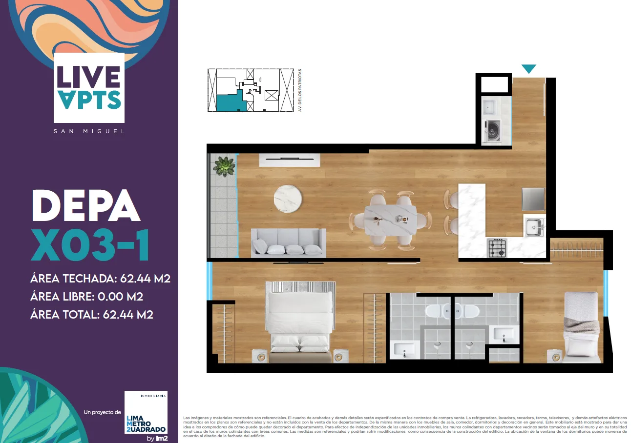 Modelo Tipo X03-1 · Pisos 2, 3, 4, 6