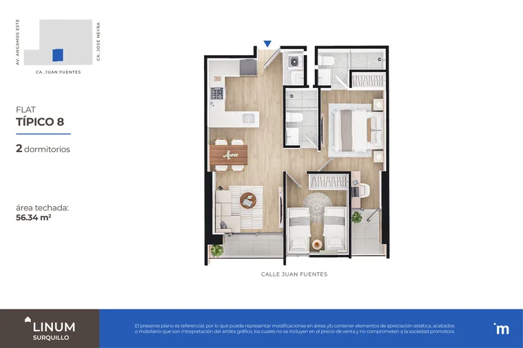 Modelo FLAT TÍPICO 8 · Pisos 2 al 23