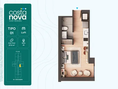 Modelo 1 · Pisos 3 al 22