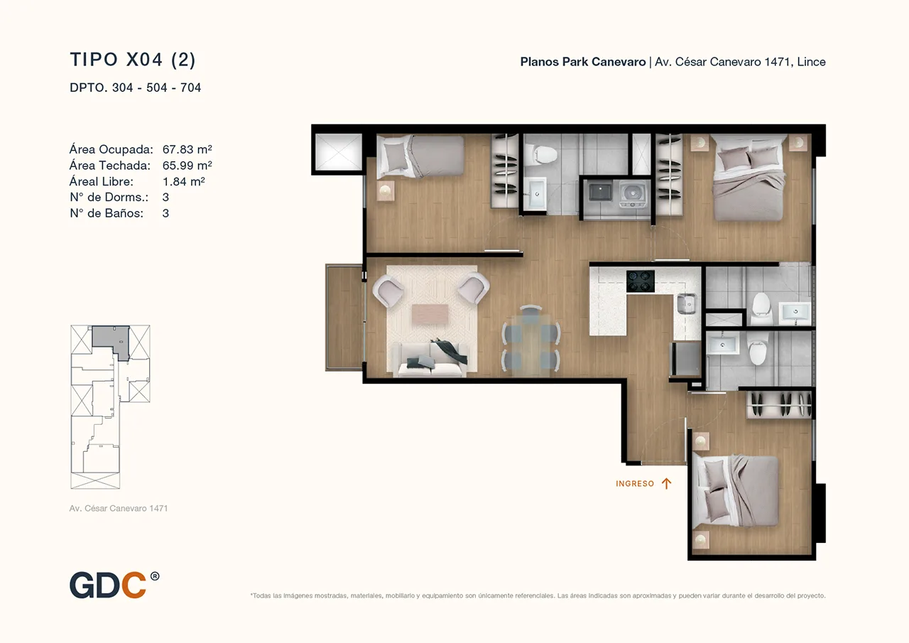 Modelo X04 (2) · Pisos 3, 5, 7