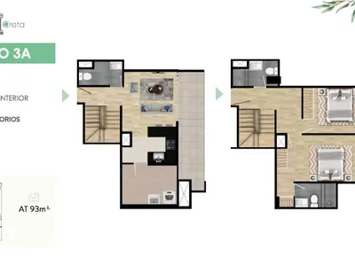 Departamento 2 dorm. 93.88 m²
