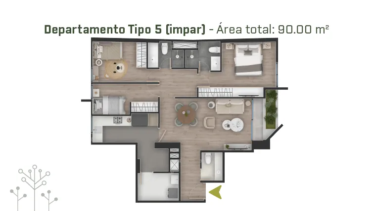 Modelo TIPO 05-PISO IMPAR · Pisos 3 y 5