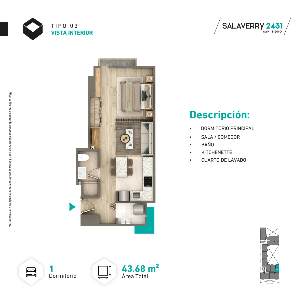 Modelo Tipo X03 · Pisos 4, 6, 14