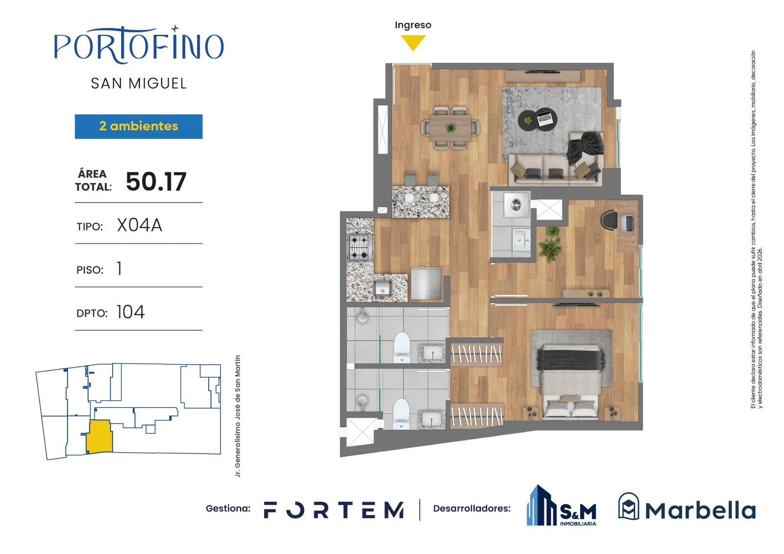 Modelo TD-X04A · Pisos 1, 2, 3, 4