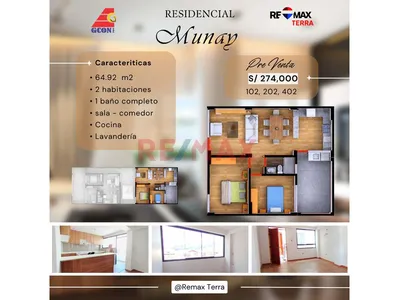Mini Departamento En Pre Venta Urb Ttio 2Do Piso Interior