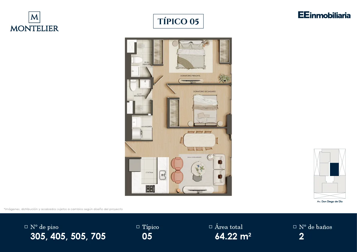 Modelo Típico 5 · Pisos 3, 4, 5, 7