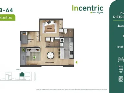 Departamento 2 dorm. 45.14 m²