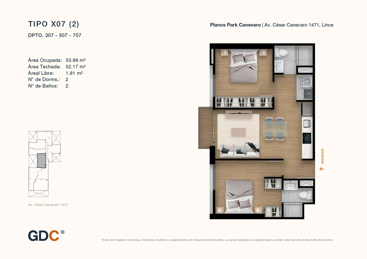 Modelo X07 (2) · Pisos 3, 5, 7