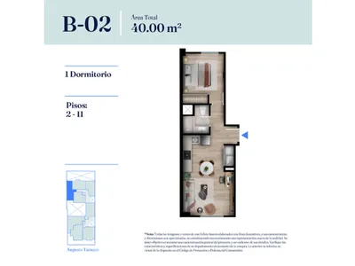 Modelo Tipo B-02 · Pisos 3 al 11