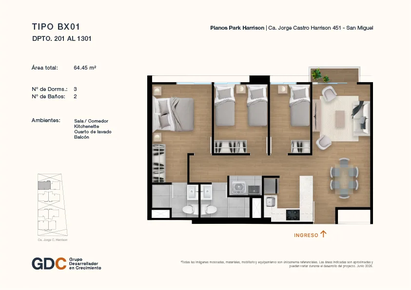 Modelo B X01 · Pisos 2 al 13