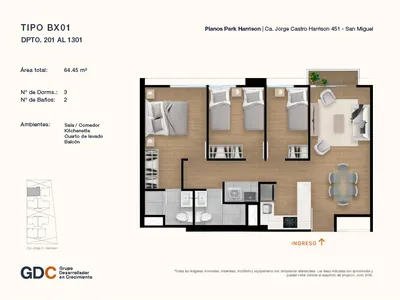 Modelo B X01 · Pisos 2 al 13