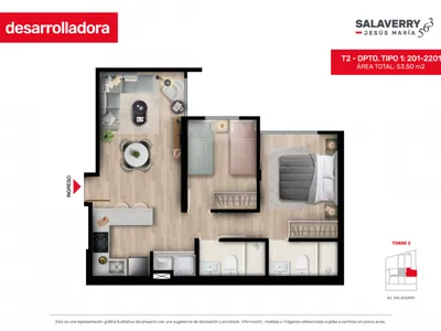 Modelo 1 · Pisos 4 al 21