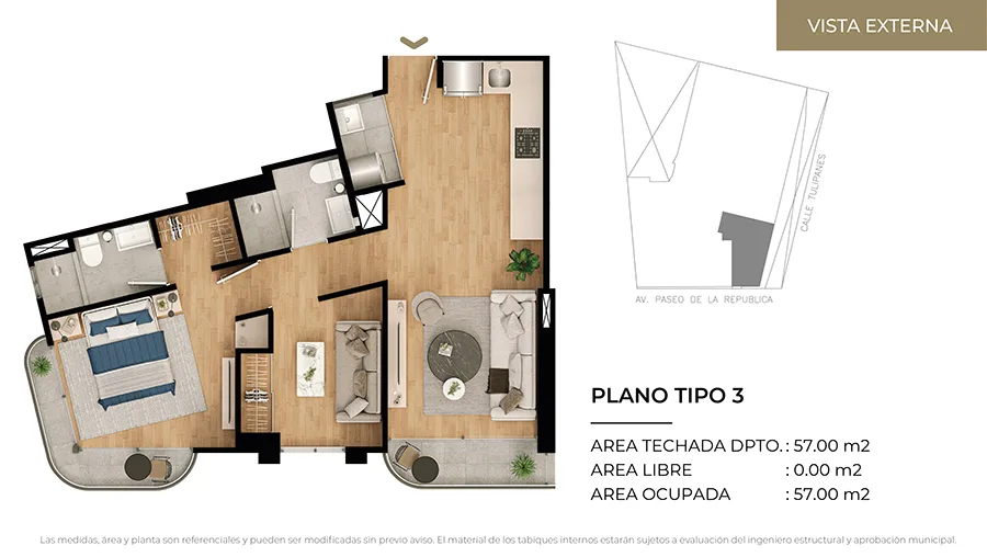 Modelo Tipo 3 · Pisos 4 al 20