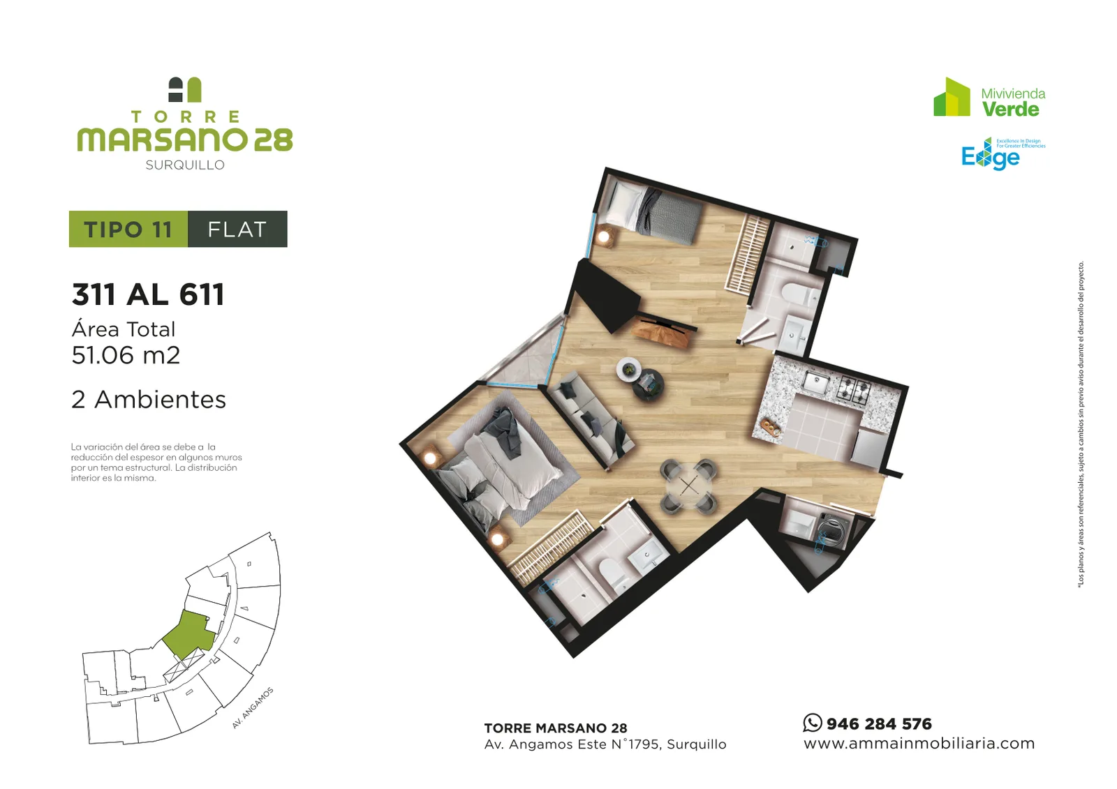Modelo 11 · Pisos 3 al 21