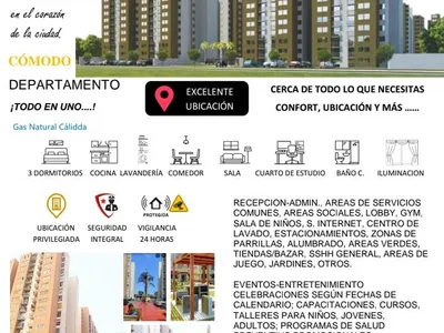 Departamento 3 dorm. 64 m²