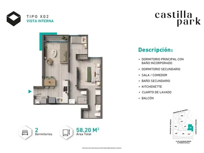 Modelo Tipo X02 · Pisos 4 al 22