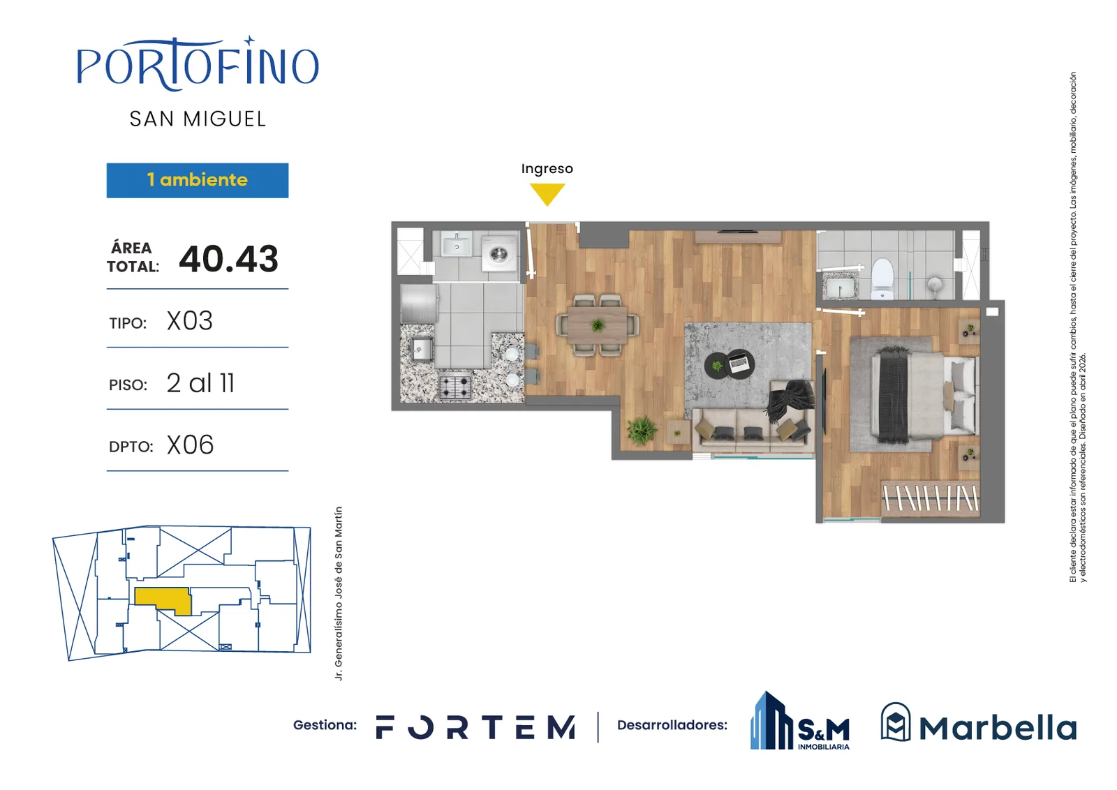 Modelo TD-X03 · Pisos 2, 3, 9, 10, 11