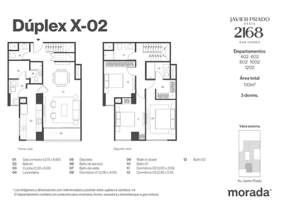 Modelo X-02 · Pisos 4 al 14