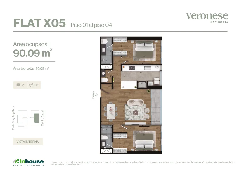 Modelo x05 · Pisos 1, 2, 3, 4