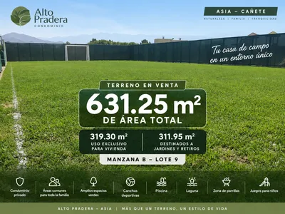 Terreno 631.25 m² en Alto Pradera – Asia | B-9