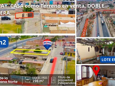Se Vende Terreno Doble Frontera  296 M2 Panamericana  Norte Chancay