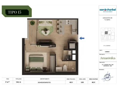 Modelo TIPO 15 · Pisos 3, 4, 5, 6, 7