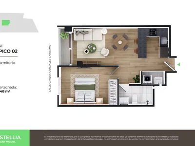 Modelo Flat Típico 02 · Pisos 2 al 21