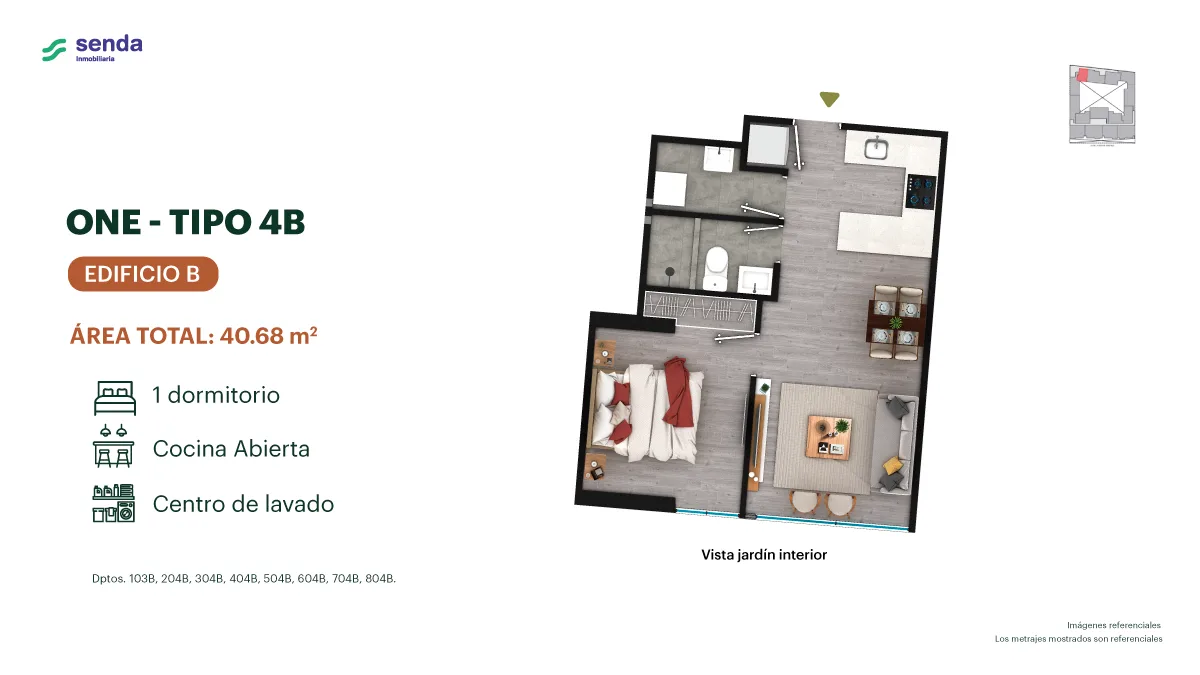 Modelo TIPO 4B · Pisos 6 y 9