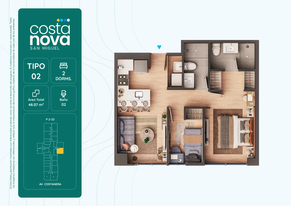 Modelo 2 · Pisos 2 al 22