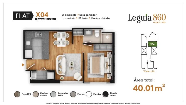 Modelo X04 · Pisos 2, 4, 6, 8, 10