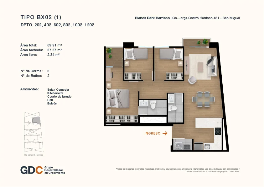 Modelo B X02 (1) · Pisos 2 al 12