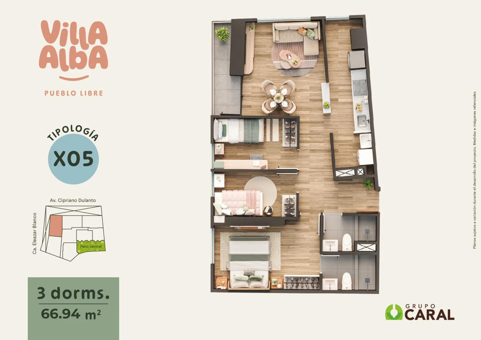 Modelo 3D-X05 · Pisos 4 al 17