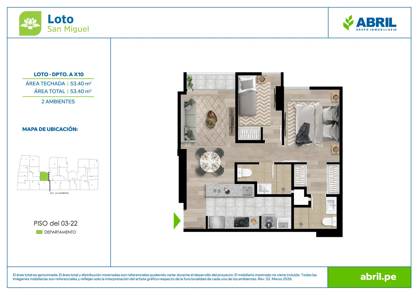 Modelo LOT-1-X10 · Pisos 3, 20, 21, 22