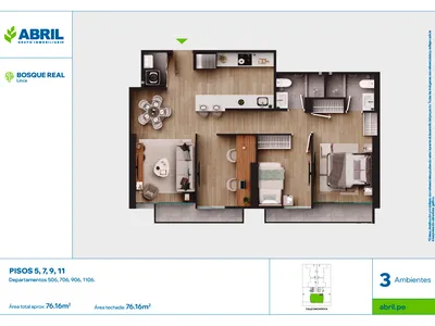 Modelo DPTO-506-706-906-1106 · Pisos 5 y 7