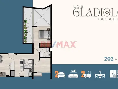 Proyectos Gladiolos - Tipologia De 2 Habitaciones Con Patio - 202