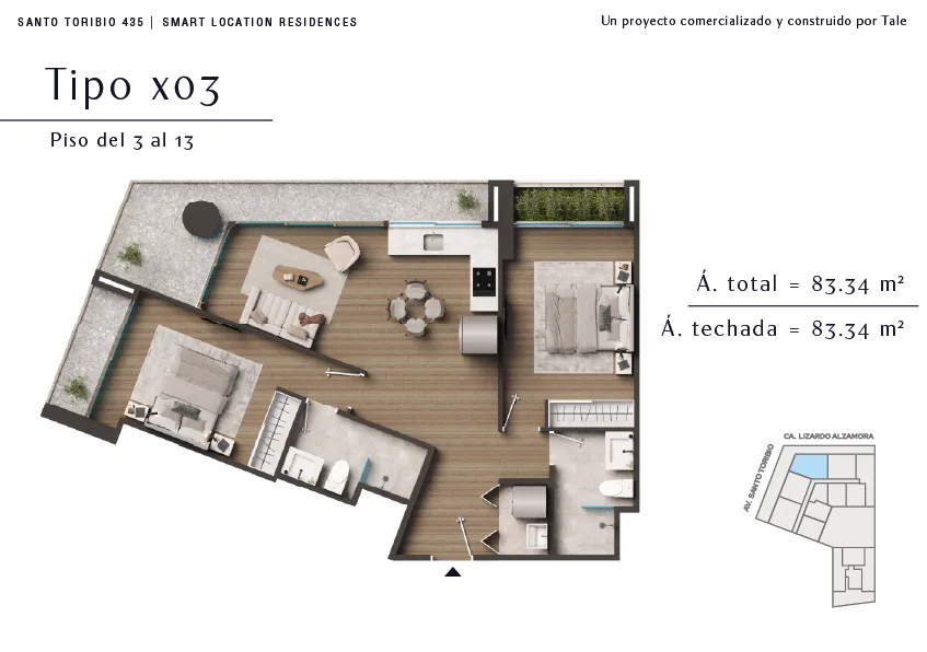 Modelo X03 · Pisos 3, 5, 6, 7