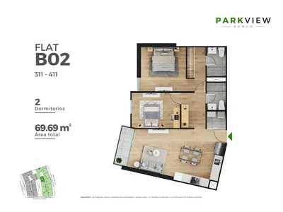 Modelo B 02 · Pisos 3 y 4