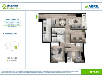 Modelo BON-X05 · Pisos 3 al 22