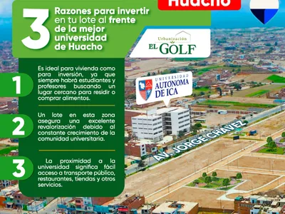 Lotes En Urb El Golf Frente A La Universidad Autonoma  Desde 90M2. Huacho