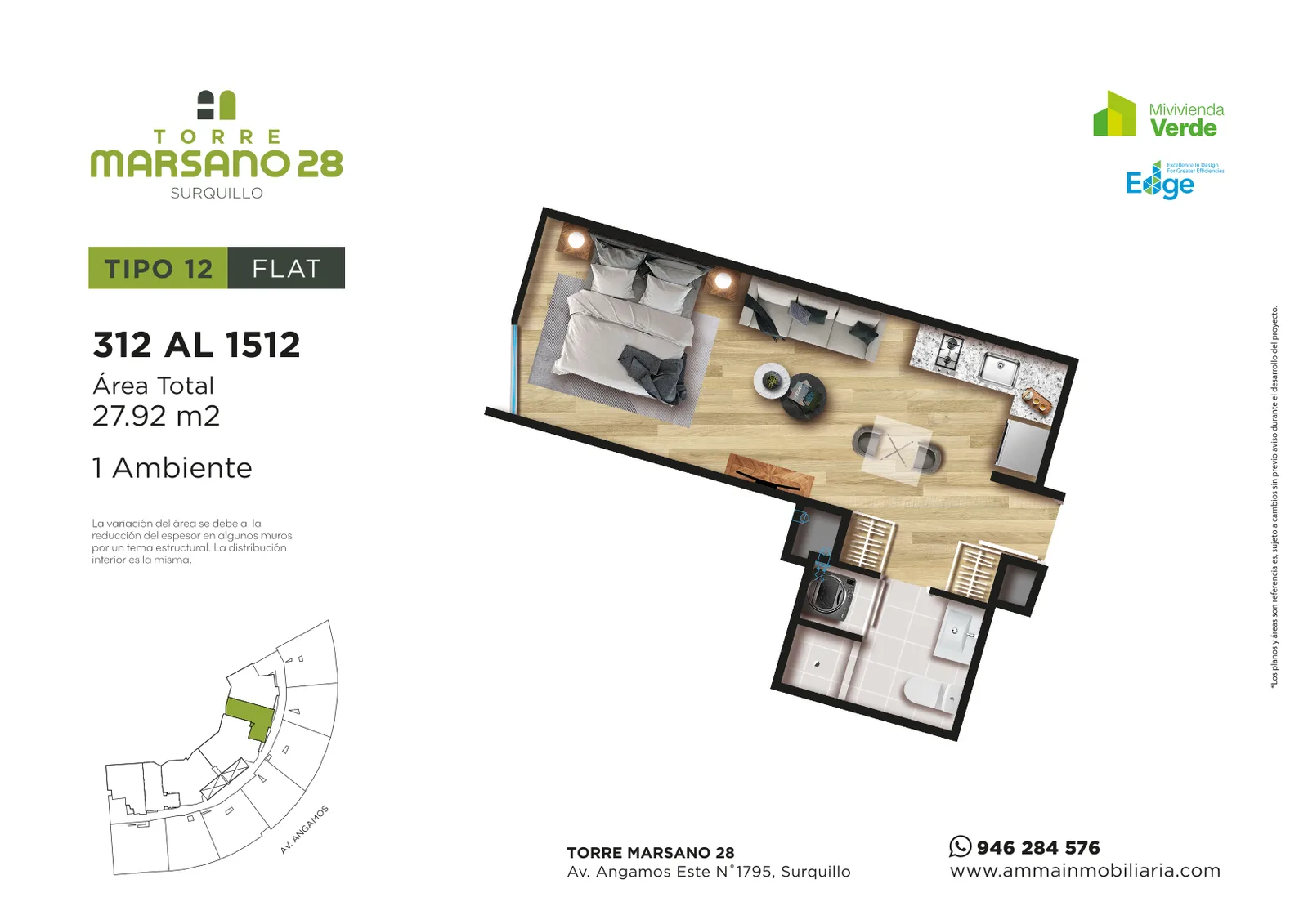 Modelo 12 · Pisos 9 al 28