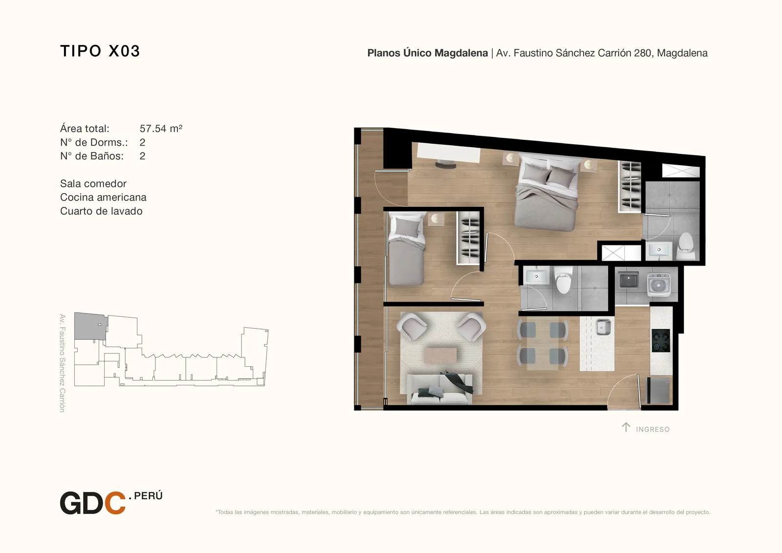 Modelo X03 · Pisos 2, 17, 20