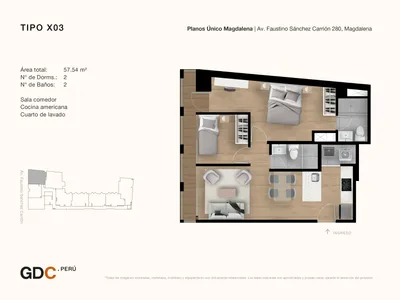 Modelo X03 · Pisos 2, 17, 20