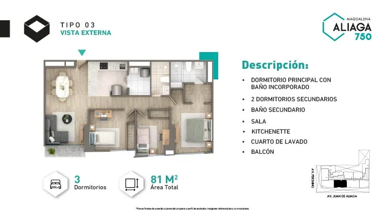 Modelo Tipo 3 · Pisos 3 al 25