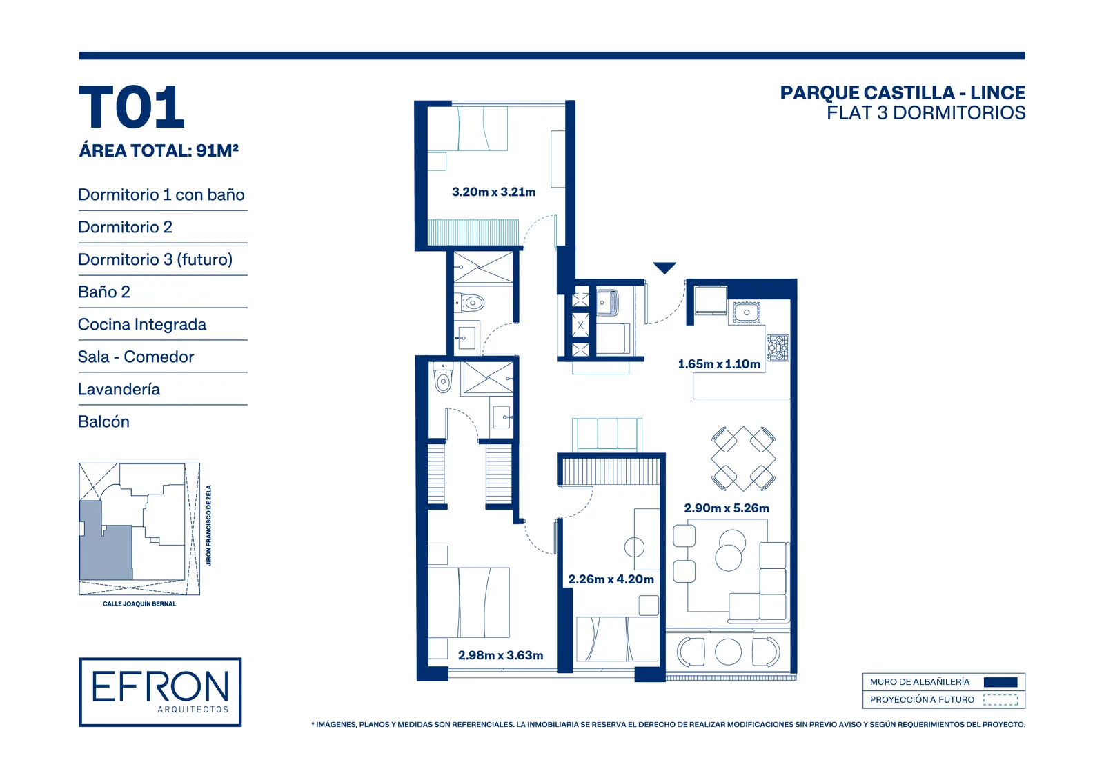 Modelo T01 · Pisos 4, 5, 11