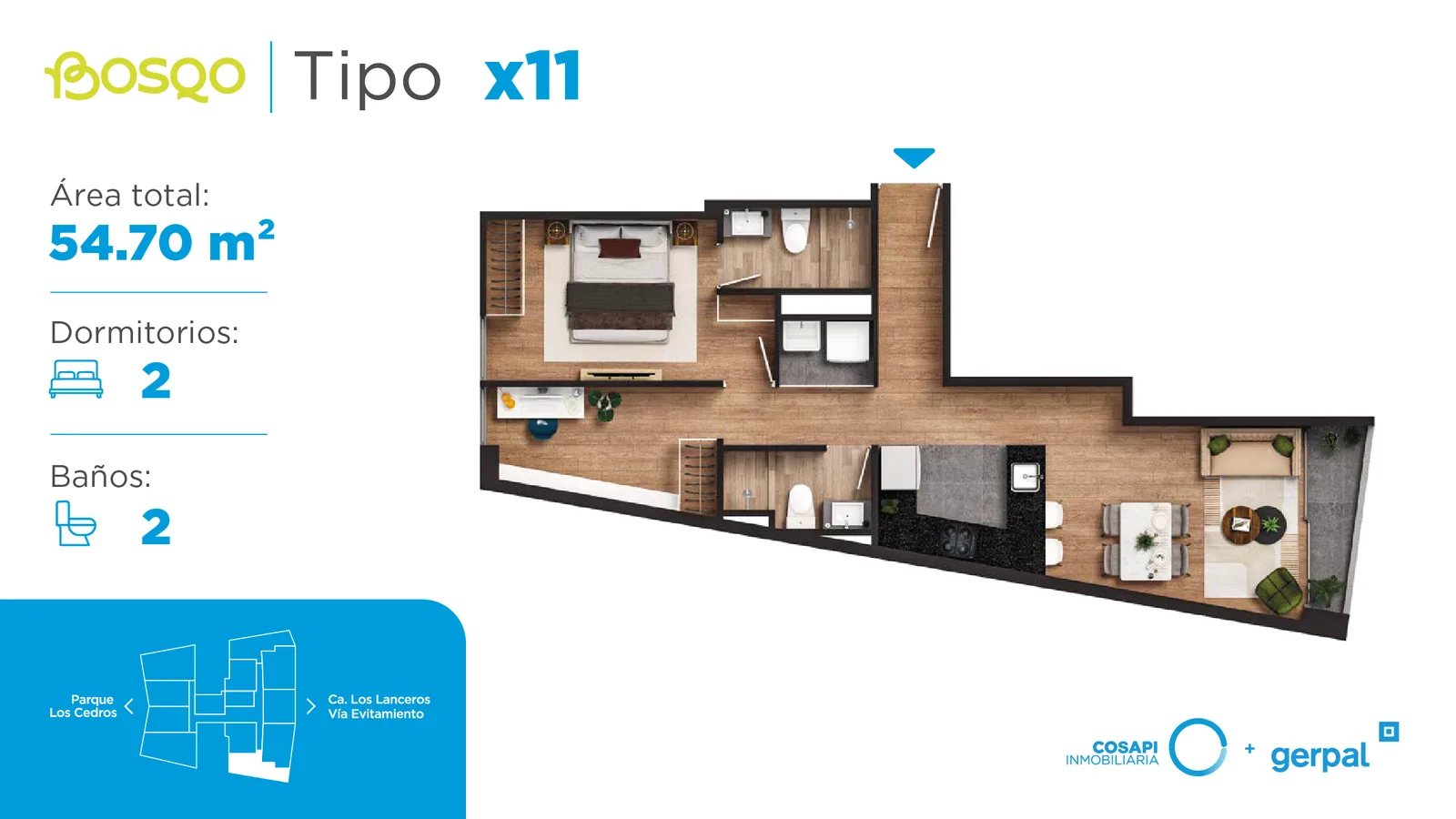 Modelo X11 · Pisos 3, 5, 9, 10, 11