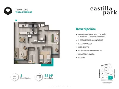 Modelo Tipo X03 · Pisos 9 al 22